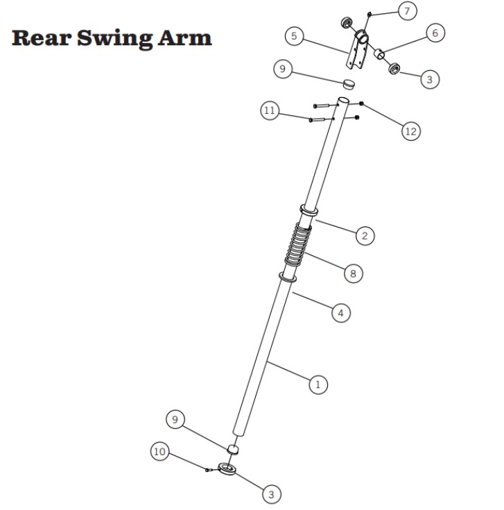 1001-961705 Aero (OEM) SideKick 2 Rear Swing Arm Assembly